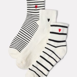 Quarter Heart Sock 3 Pack