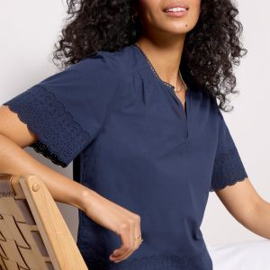 Blair Cutwork Trim Top