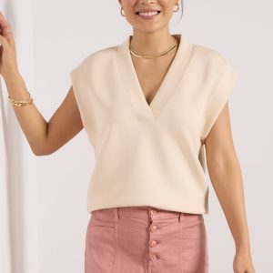 Eva Sleek V Neck Top