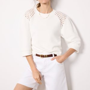 Joanne Crochet Trim Sweatshirt