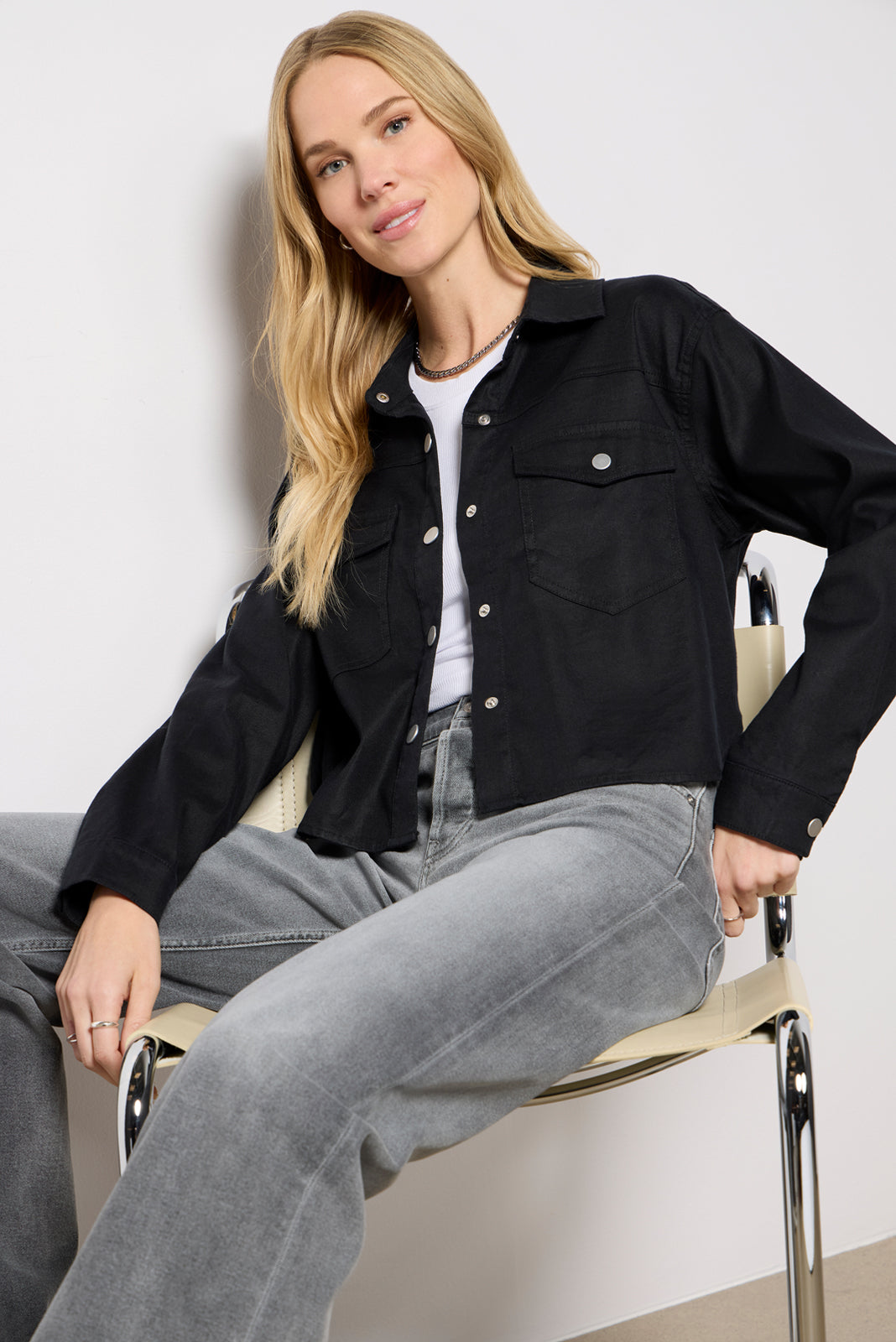 Frankie Stretch Linen Shacket - Image 5