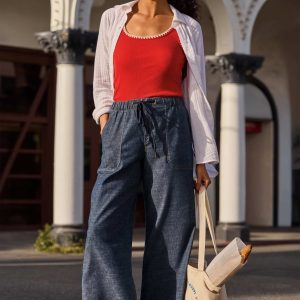 Julia Stretch Linen Lounge Pant