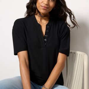 Kasey Mock Placket Tee