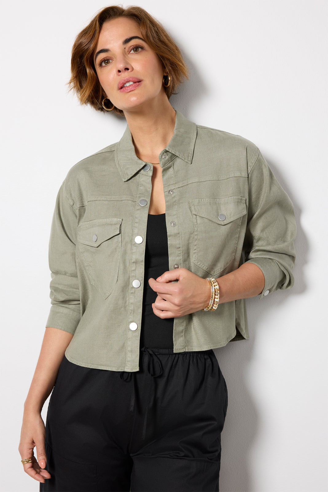 Frankie Stretch Linen Shacket - Image 2