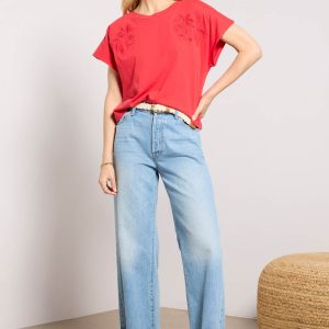 Everly Short Sleeve Cut Work Tee