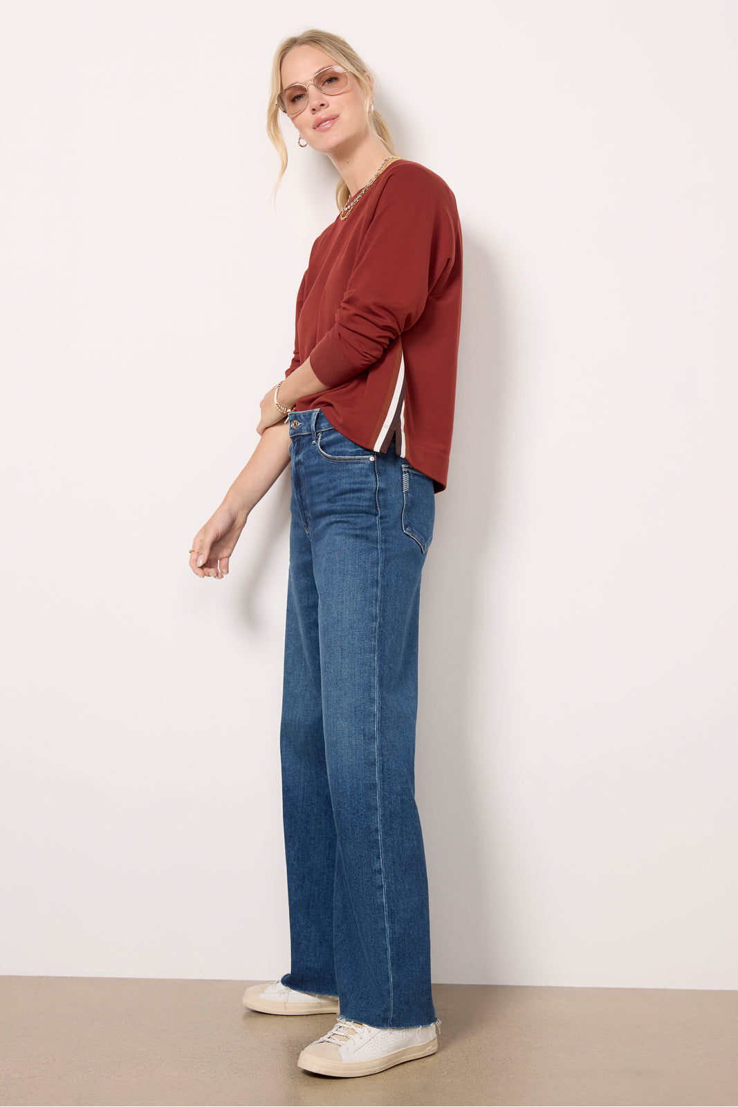 Taylor Stripe Trim Sweatshirt - Image 2