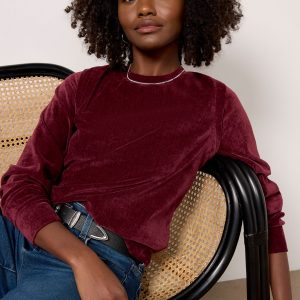 Holly Velour Pleated Pullover