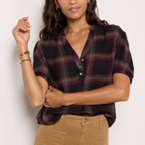 Sunset Plaid Top