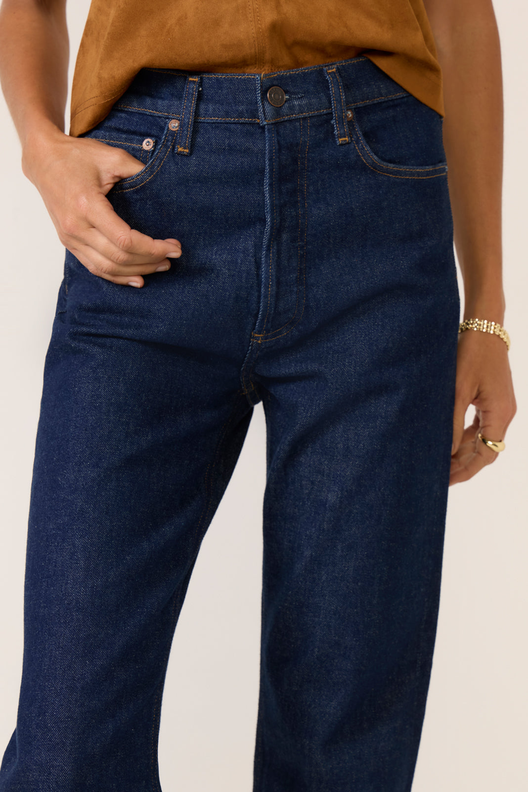 90s Pinch Waist Long Straight Jean - Image 2