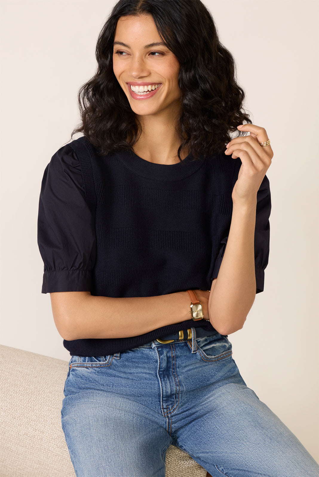 Violet Puff Sleeve TwoFer - Image 2