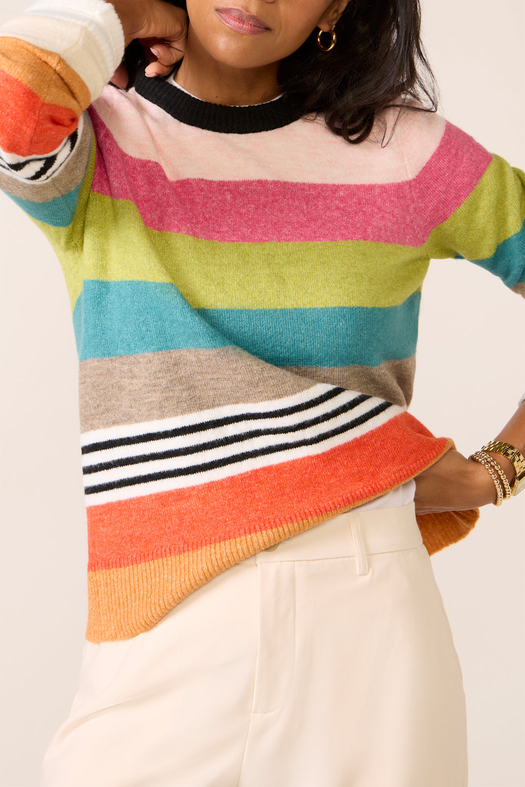 Stripe Cozy Knit Sweater - Image 3