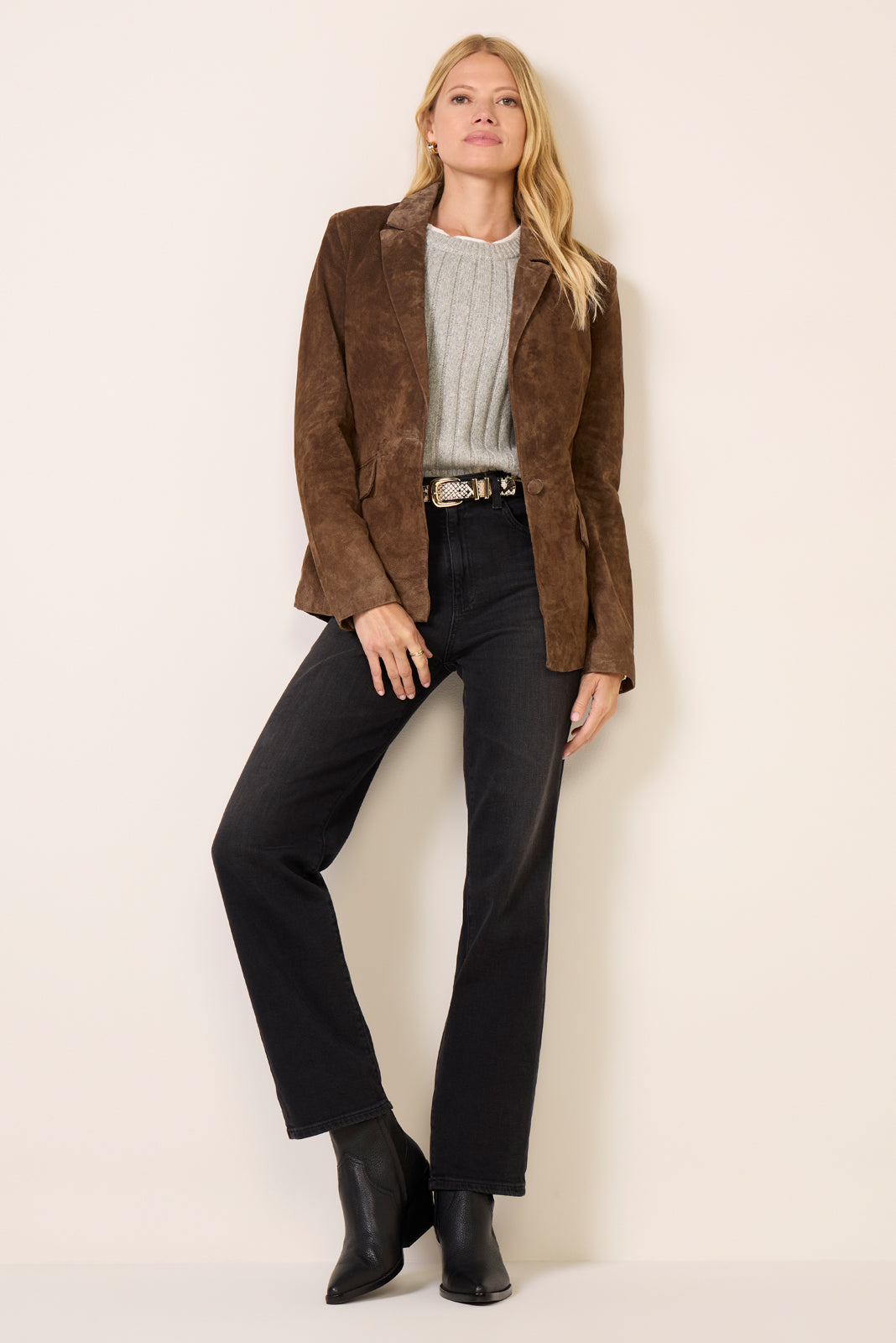 Black Coffee Suede Blazer - Image 5