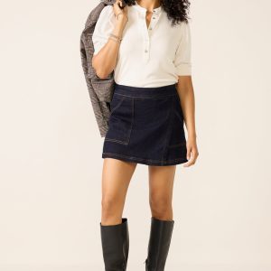 Short Sleeve Mixed Media Top