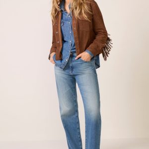 Dolly Faux Suede Fringe Shirt