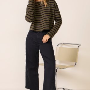Striped Cropped Long Sleeve Tee