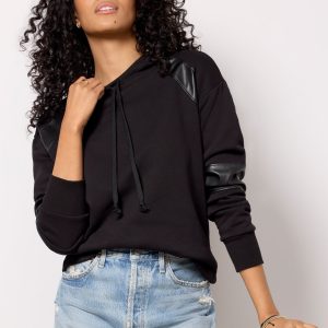 Nickie Faux Leather Hoodie