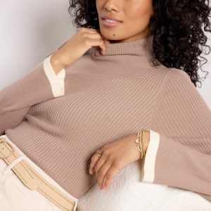 Ravena Rib Knit High Neck Top